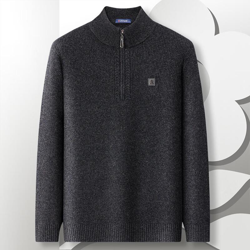 Мужской осенне-зимний утолщенный теплый шерстяной свитер с полувысоким воротником L (50)