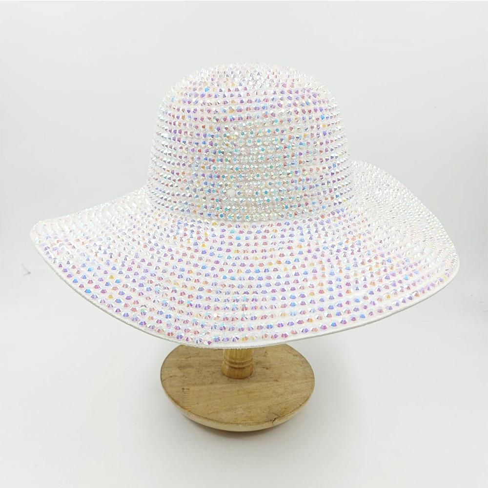 Chapeau Fedora Femme Accessoires Personnalisés Haut de Gamme Rouge Exquis Personnalisé Denim Mode Brillant Perle Strass Chapeaux de Cow-boy sombrero