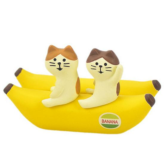Japanese Zakka Girly Heart Banana Cat Business Card Holder - Cute Gift Ornament