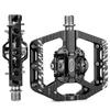 Pedales de Bicicleta de Montaña Bloqueo Doble Cara Antideslizantes Ultraligeros Aleación de Aluminio Sellados 3 Rodamientos Plataforma Plana SPD Pedal de Bicicleta MTB