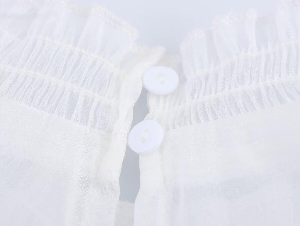 Spring 2025 Women's European & American Style Lace Ruffle Top