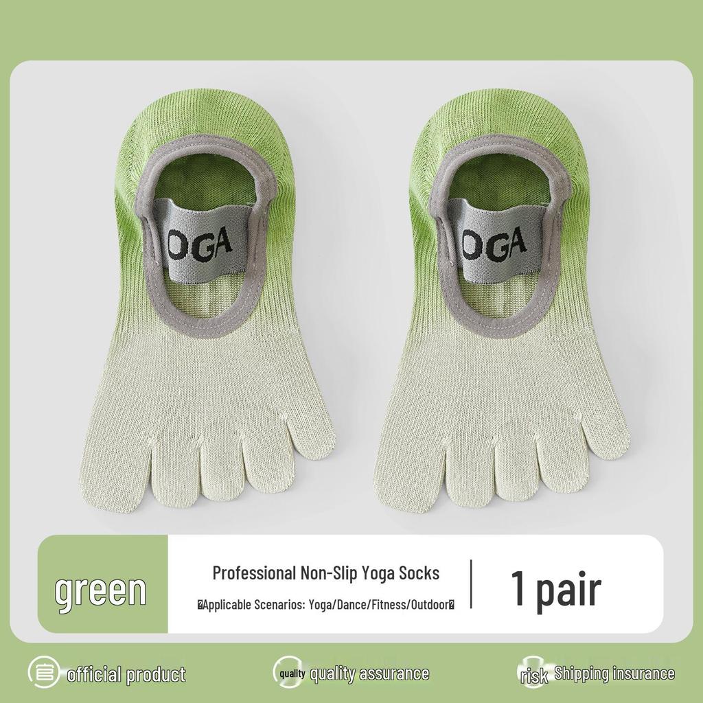 Women's Anti-Slip Yoga & Pilates Five-Toe Socks - Summer Thin, Pure Cotton Toe Separator Boat Socks