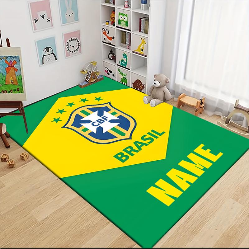 Custom Name Wolves Crest Badge Carpet Rug Customizable Soft Washable Anti-Slip Home Living Room Sofa Mats Personalized Rug. 0909201