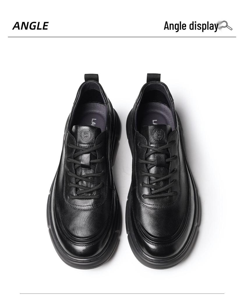 2025 New Men's High-Top Sporty Casual Leather Lace-Up Shoes