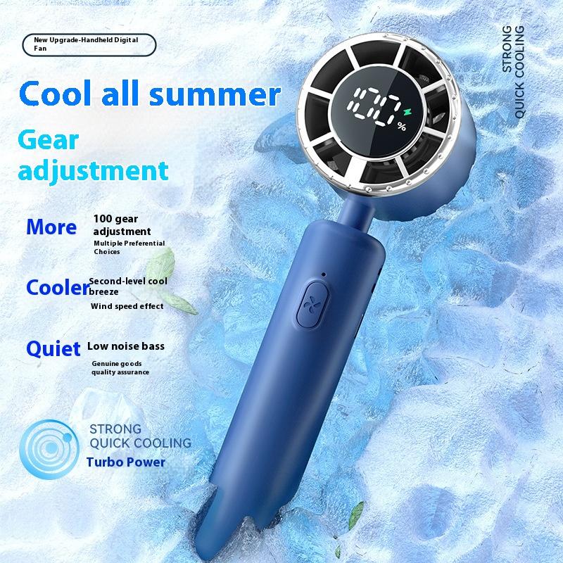 2025 Silent Mini USB Rechargeable Portable Handheld Air Cooling Fan Quiet Ice Compress Foldable English Bladeless Household