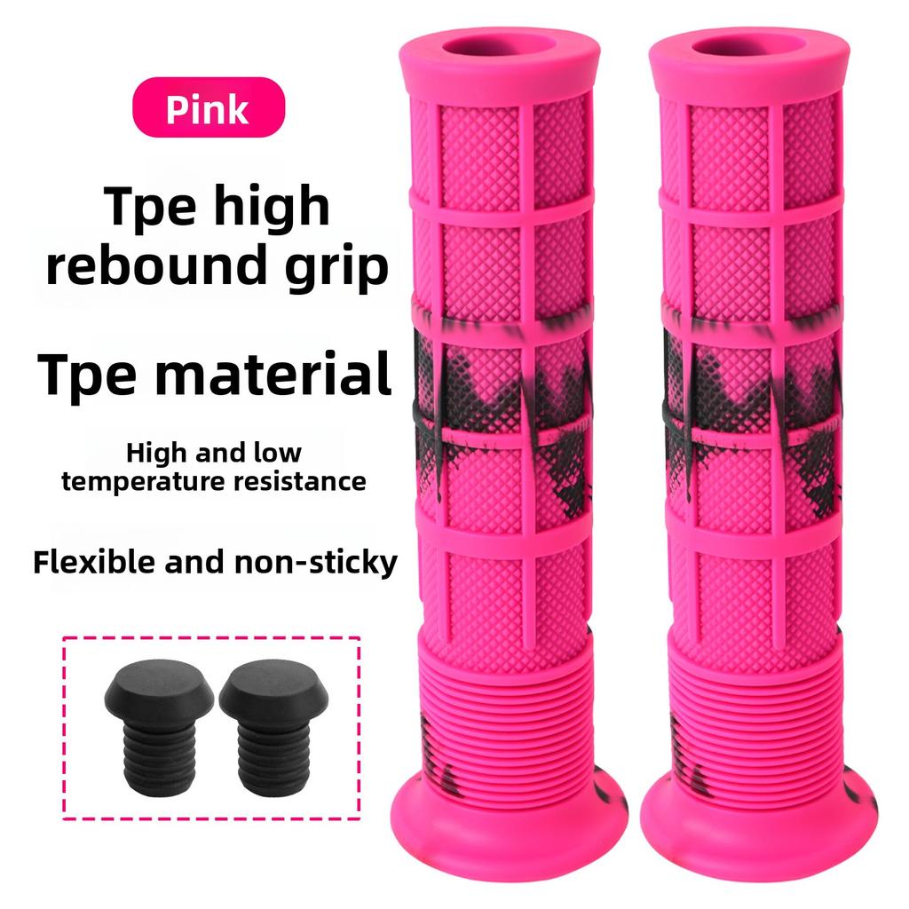 TPE Camo High‑Rebound Rubber Bike Handlebar Grips, Anti‑Slip Shock‑Absorbing Cycling Parts for Mountain & Folding Bikes