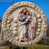 Nativity Scene Wooden Sign, Charming Jesus's Family Round Sign for Front Door Wall Church Hanging Decor, Ideal Christmas Gift for Christians