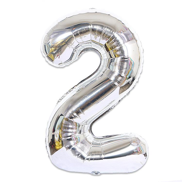 Hot Selling 40 Inch Aluminum Film Balloons Gold Silver Number Balloon for Wedding Party Birthday Decoration