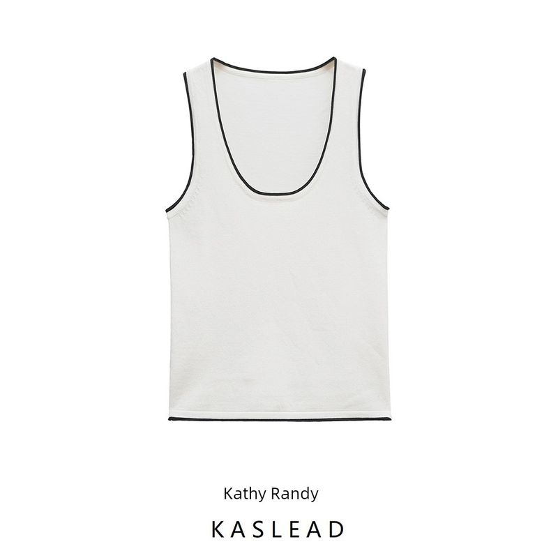 Kaslead New Arrival Women's Fashion Style Stylish Simple and Versatile Trim Knitting Tops 3471015