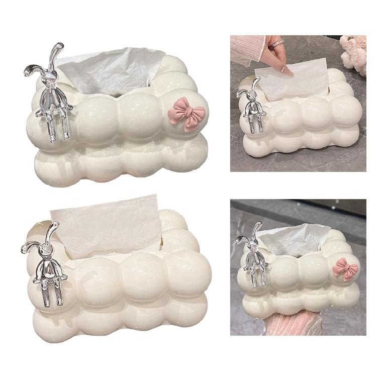 Space Saving Rabbit Napkin Organizers Modern Simplistic Tissue Dispenser Box Paper Organizers for Dining Room