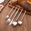White Gold 30Pcs Dinnerware Set Knife Dessert Fork Spoon Tableware Cutlery Set 18/10 Stainless Steel Flatware Silverware Sets