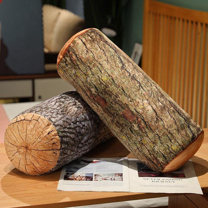50CM Kreativní plyšová hračka pařez Dlouhý a měkký proužek stromu Polštář na hod Spací komfortní polštář Panenka K narozeninám a svátkům