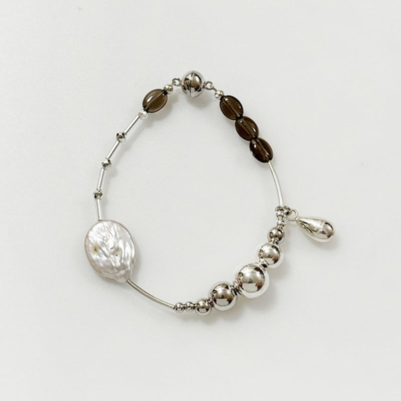 August Harmony 925silver Water Drop Beads Bracelet