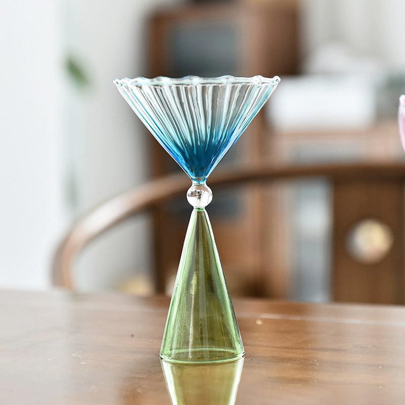Gradient Champagne Glass Cup Irregular Wine Glass Water Sensing Cup