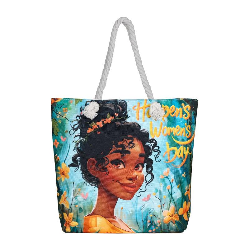 Tote Bag Portable Shopping Bag Women's Thick Rope Large-capacity Beach Bag