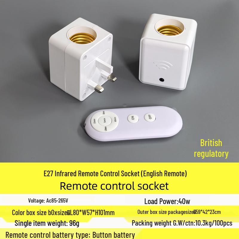 Bluetooth E27 Držiak žiarovky s diaľkovým ovládaním, časovačom a bezdrôtovým spínačom