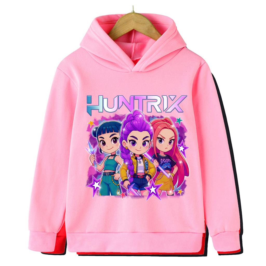 Fall and winter Kpop demon hunter children's hooded sweatshirt cute Kpop demon hunter tiger top Harajuku boys and girls