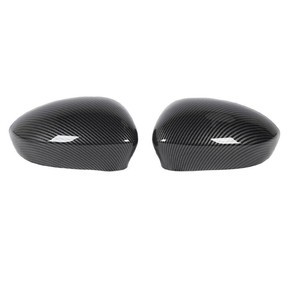 For Fiat 500 2007-2021 Car Replacment Rearview Side Mirror Cover Wing Cap Exterior Door Rear View Case Trim Carbon Fiber Look
