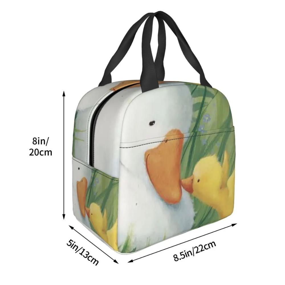 Duck Mom And Ducklings Cartoon Insulated Lunch Bag for Women Children Leakproof Food Boxes Thermal Lunch Box Tote