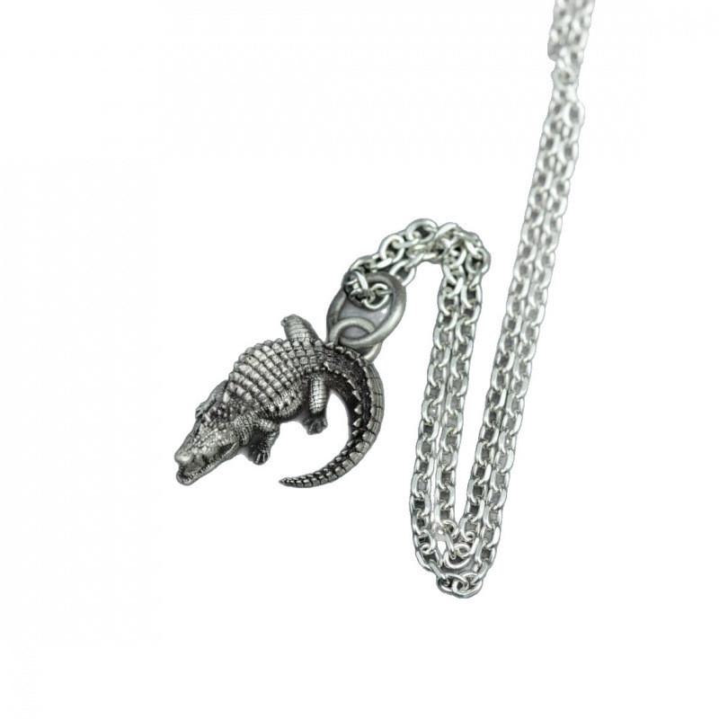 Crocodile Retro Style Animal Jewelry Pendant Alloy Chain Men Decoration Women