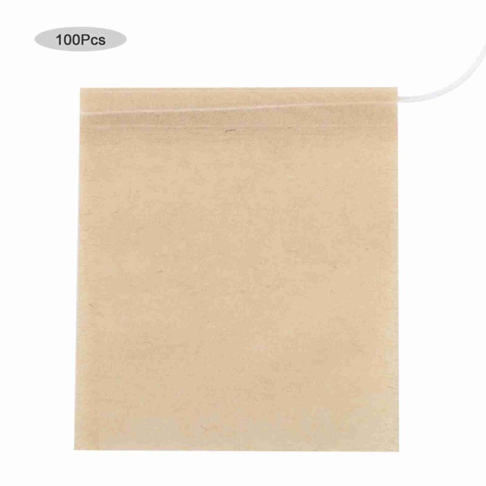 100PCS Set Wood Pulp Material Empty Tea Bags Drawstring Closure Loose Leaf Tea Bags  Tea Brewing