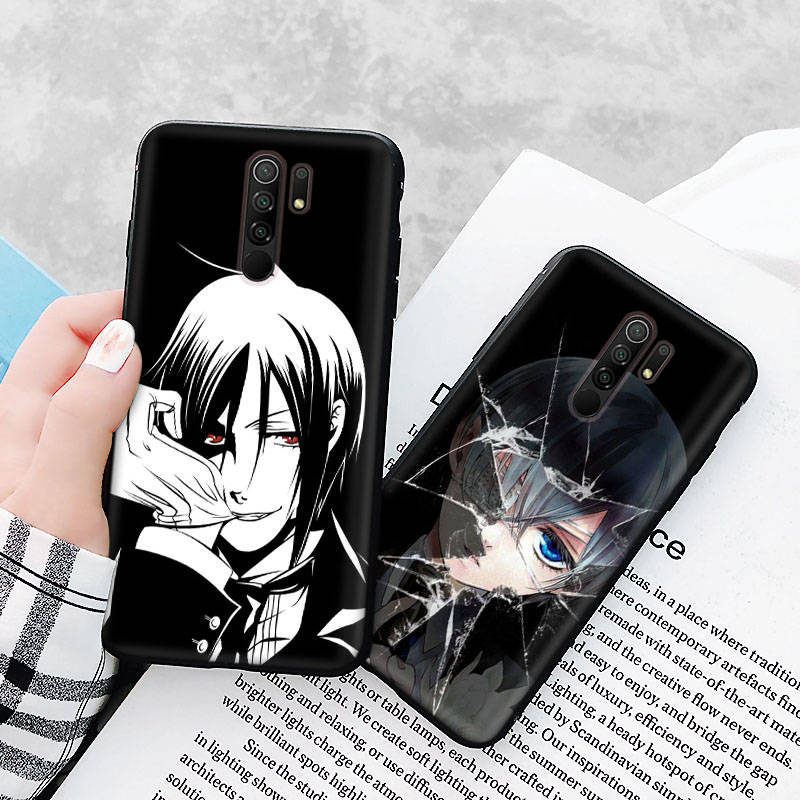 Black Case for Xiaomi Redmi 13C Note 9 iPhone XR 7 8 14 15 11 12 13 X XS Pro Max Samsung A25 S23 S24 FE Ultra Plus Black butler