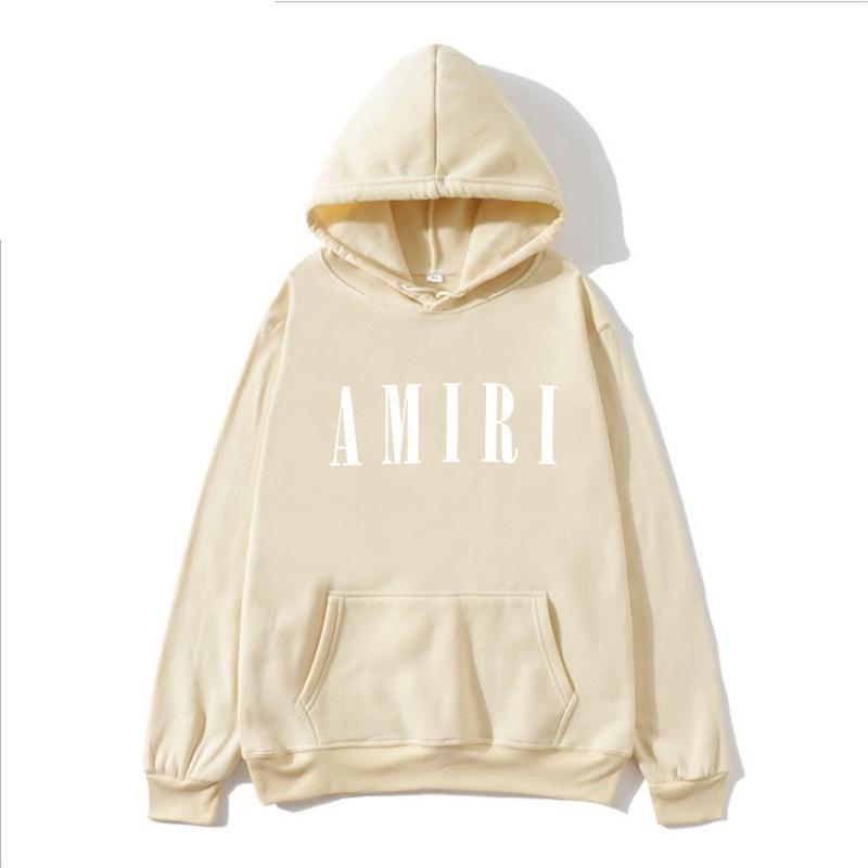 Autumn Winter Fleece Men's Amiri Hooded Loose Fit Trendy Brand Hoodie