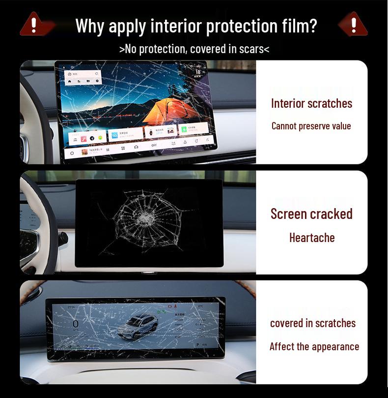 Volkswagen Tayron L Interior Protection: Console, Screen Film & B-Pillar Stickers