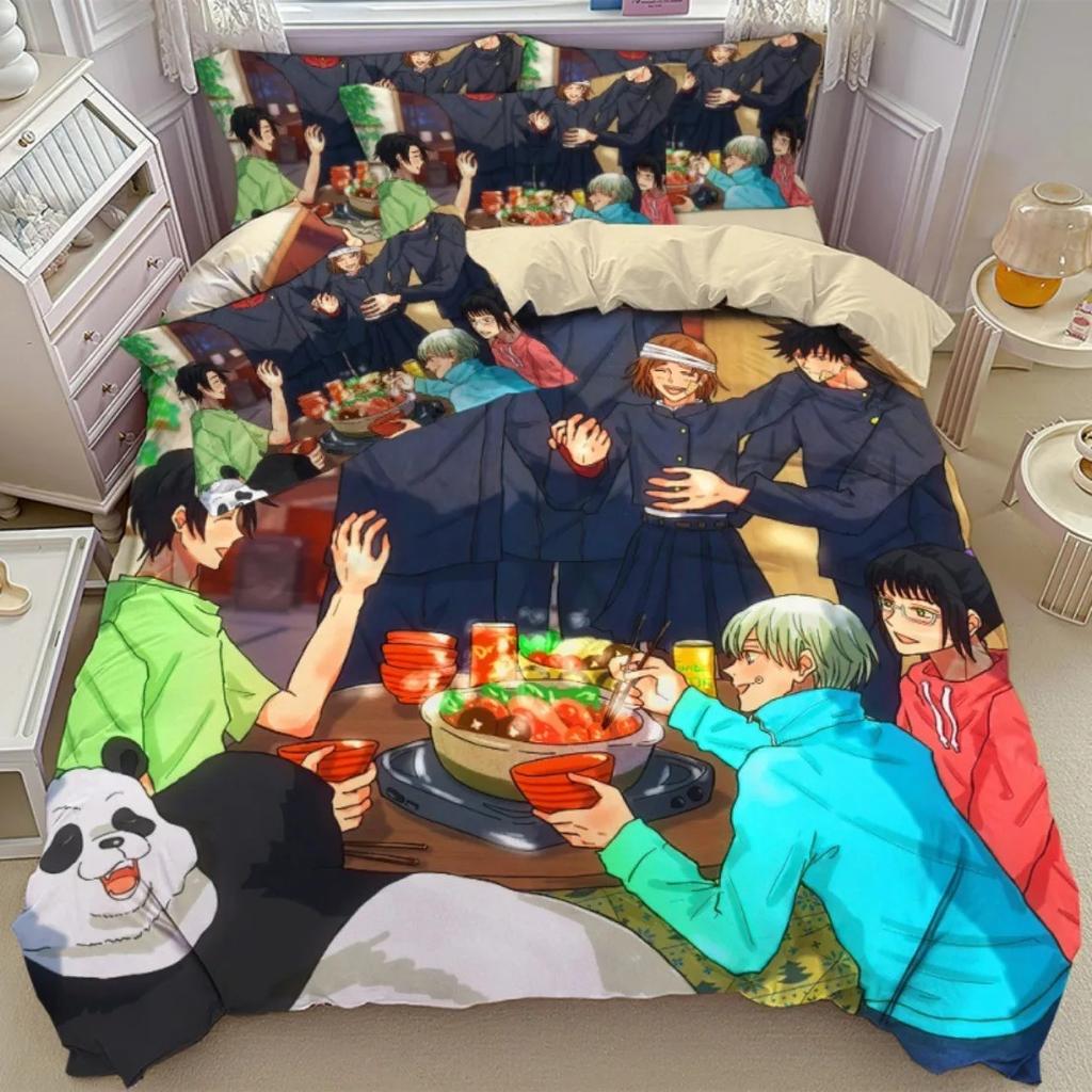 Comforter Anime Jujutsu Kaisen Bedding Set3D Hd Japan Famous Anime S Decor For Kids Teenagers Holiday Gift