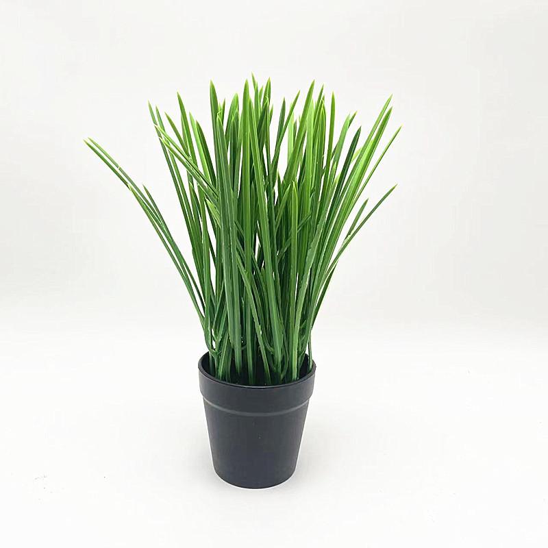 Artificial Allium Ascalonicum Potted Plant With White Or Black Pot For Event And Home Decoration