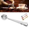 Coffee Spoon Sealing Clip 2 in 1 Stainless Steel Tight Sealing Deepen Design Convenient Practical Co
