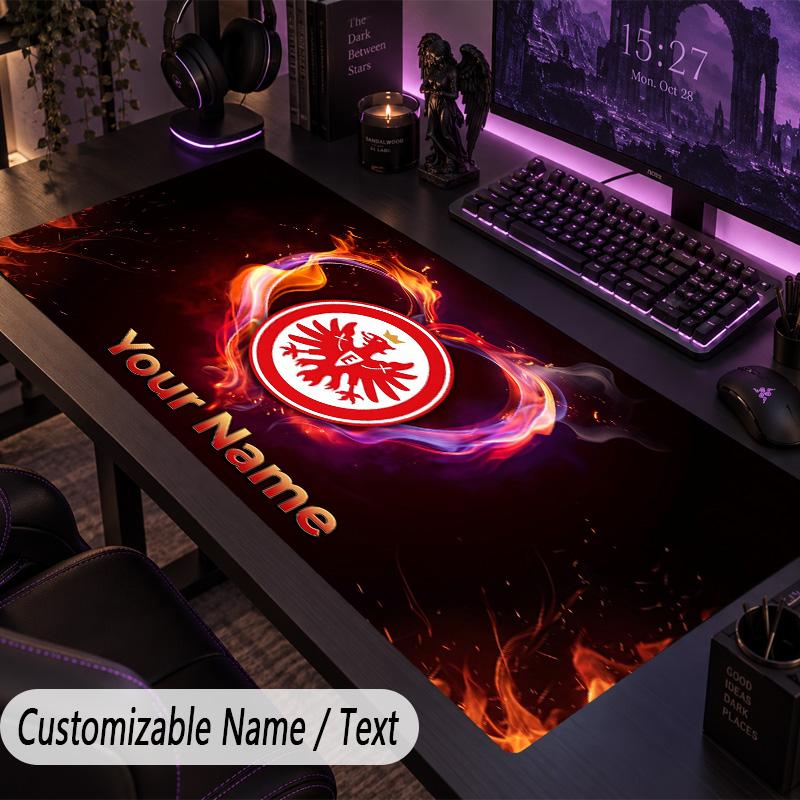 Großes Mauspadd Eintracht Frankfurt Benutzerdefinierter Text Personalisierte Schreibtischmatte Rutschfestes Gaming-Pad