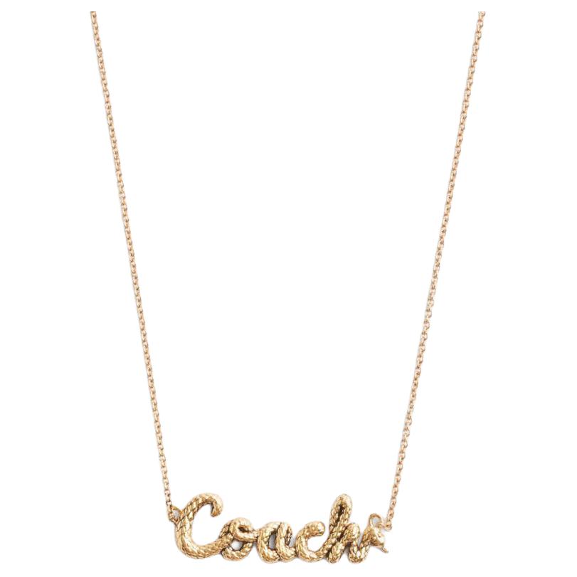 Coach Solid Color Design Zinc Alloy Resin Necklace Unisex necklace Gold CAD92-GLD F,Gold