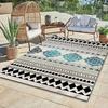 Blue Flower Pattern Area Carpets Geometric Pattern Carpet Easy To Clean Outdoor Mats Picnic Mat Suitable For Decks Backyards Mat