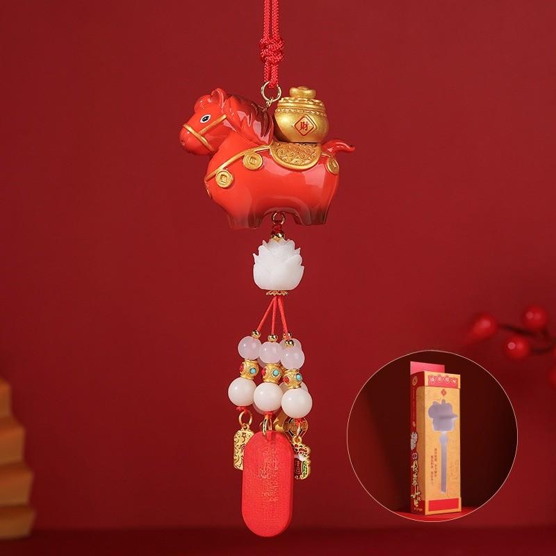 Car Pendant With Resin Material For Festive Year Of The Horse Decor