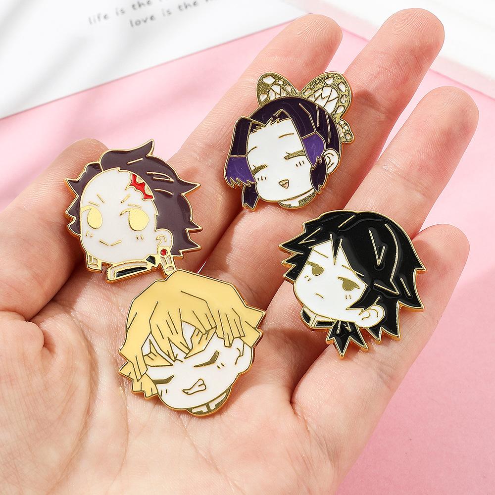 Ghost Annihilation Blade Q Edition Commemorative Metal Badge Anime Character Peripheral Butterfly Shinotan Jiro Brooch