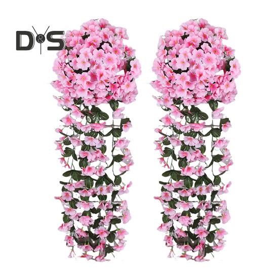 2 Piante Rampicanti Artificiali Da Appendere – Fiori Bianchi, 76 Cm, UV Resistenti, Per Interni Ed Esterni, Decorazione Da Parete