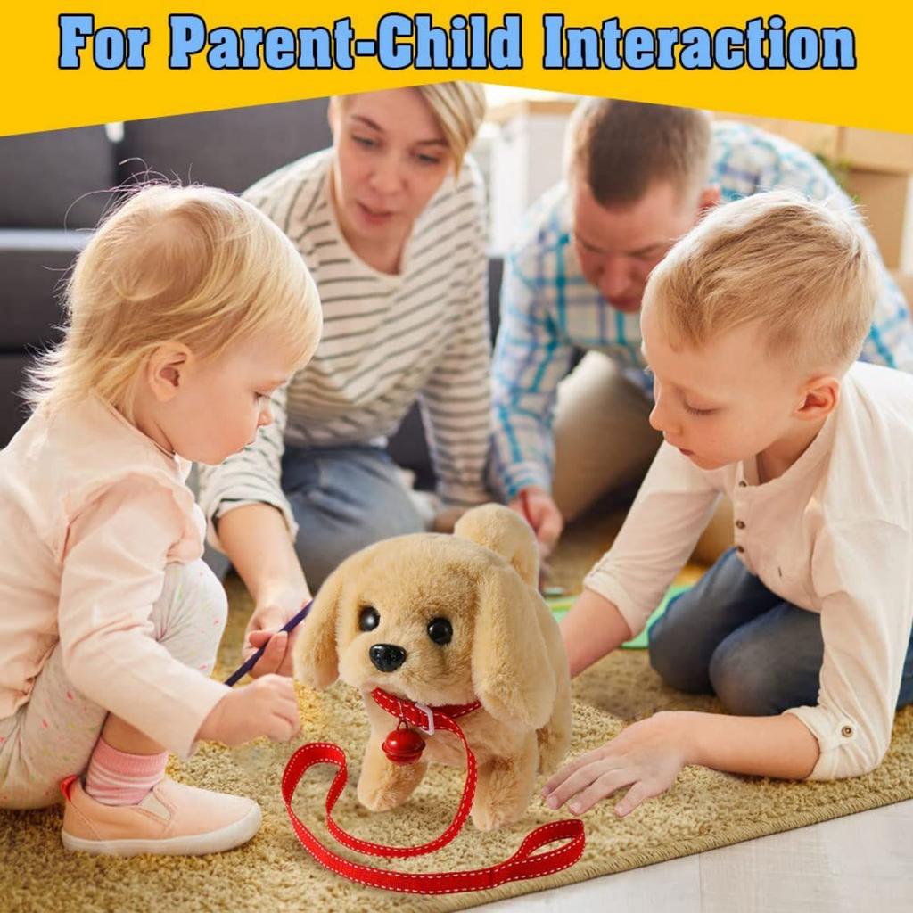 Plush Electric Little Simulation Pet Can Walk, Bark, Move Its Mouth And Its Ears Long-haired Pet Toy