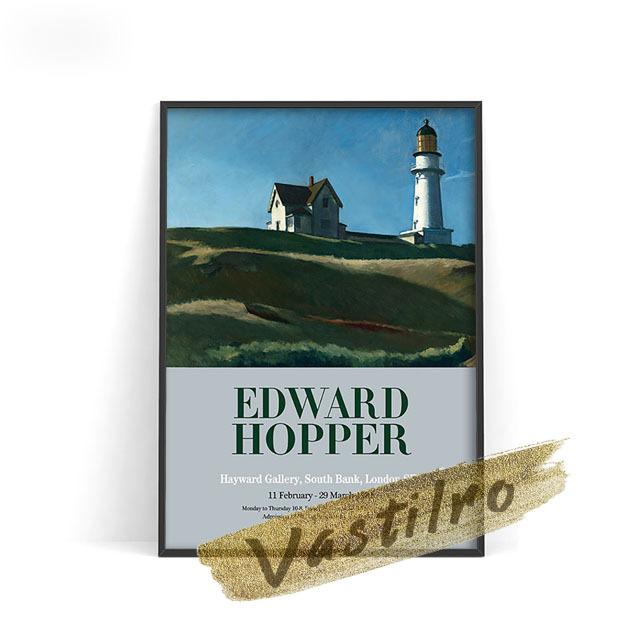 Edward Hopper Exhibition Museum Poster Nighthawk Retro Wall Art Oil Painting "Morning Post" New York News