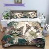 Maine Coon and Flowers Pattern Bedding Home Decoration Birthday Gift (1 * Duvet Cover + 2 * Pillowcase, Without Core)