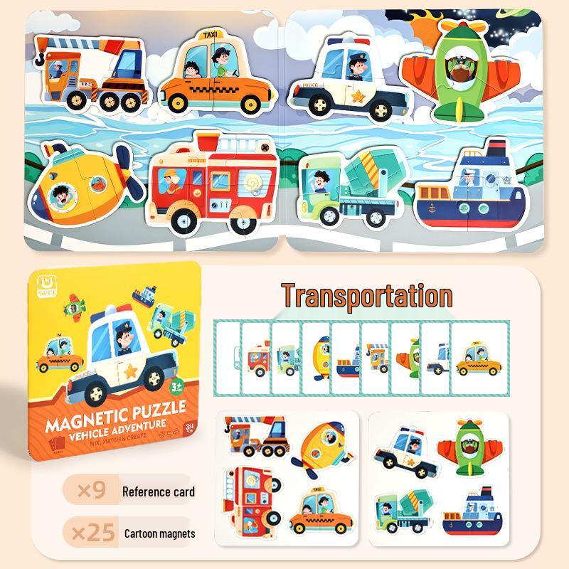 

Cartoon Animal Magnetic Puzzle Dress-Up Toy for Kids Ages 3-6
