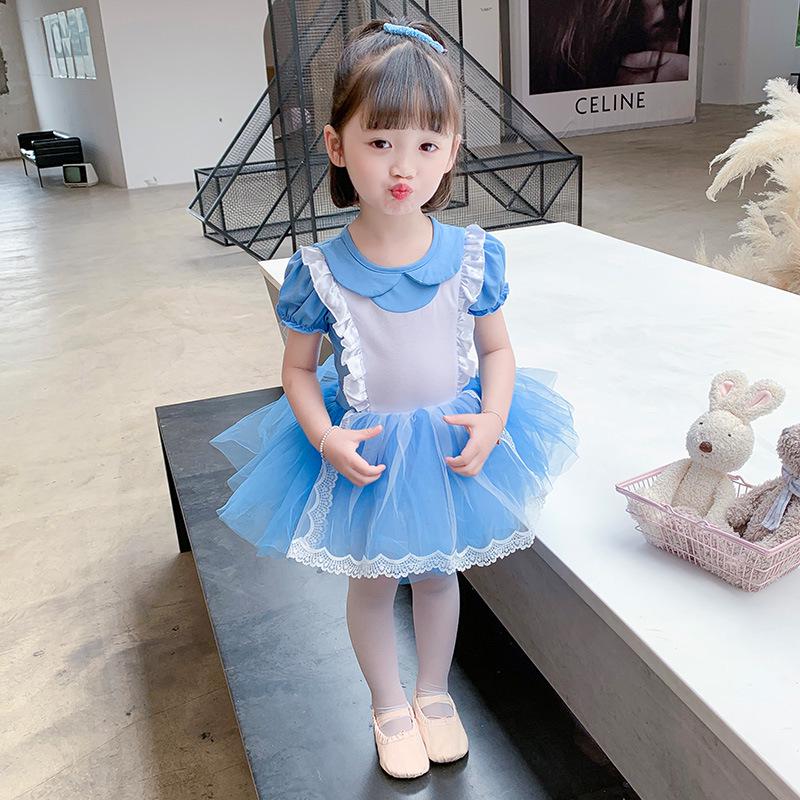 Šaty pohádkové princezny: Alice Bell Načechraná tyllová sukně Baletní kostým pro dívky - Letní trikotový taneční outfit