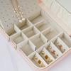 PU Leather Small Jewelry Box Convenient Jewellery Organizer with Dividers Elegant Earrings Necklaces Holder Case