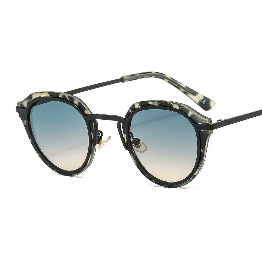 Trendy Women's Retro Round Frame Anti-UV Sunglasses