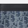 Dior 30 Montaigne CD Metal Logo Jacquard Canvas And Jacquard Denim Card Holder Women Card Holder Blue S2152UDCE-M49E