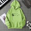 Women's Fleece Sweater Plant Print Kangaroo Pocket Drawstring Print Hoodie