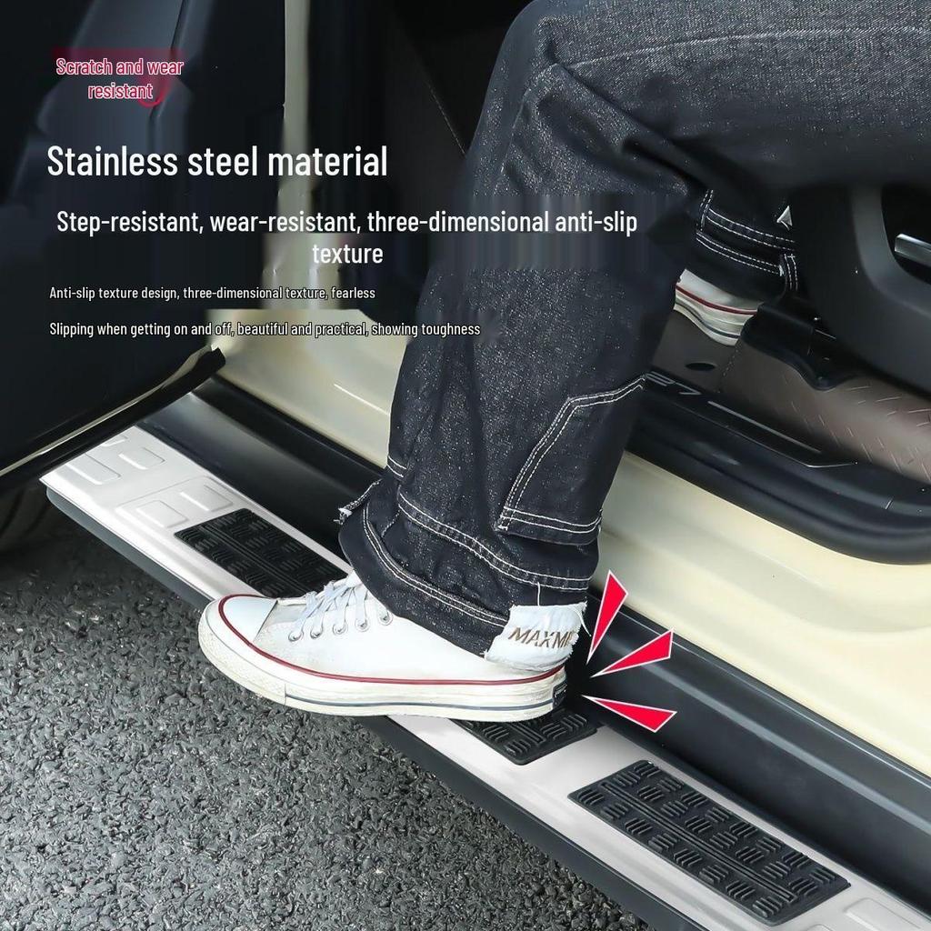 Chery ICAR V27 Stainless Steel Anti-slip Side Pedal Cover and Threshold Strip