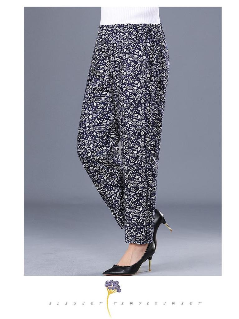 Women’s Plus Size High-Waist Fleece-Lined Cotton Pants for Winter
