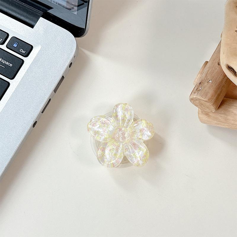 Color Sequins, Three-Dimensional Flowers, Mobile Phone Airbag Holder, Magnetic Telescopic Ring, Suitable For Magsafe Desktop Watching Dramas