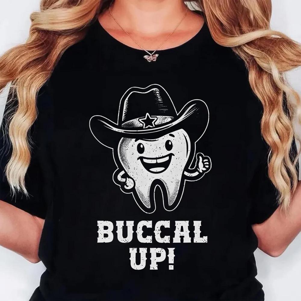 Dental Halloween T-shirt Fun Dental Teeth T-shirt Women's Manga Pattern Round Neck Top Harajuku T-shirt Women's Fashion Top